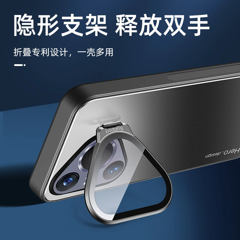 Case For HUAWEI Pura 70 Pro Pura 70 Ultra Metal Invisible Bracket Acrylic Cover For HUAWEI Pura 70 Ultra Pro Shockproof Bumper
