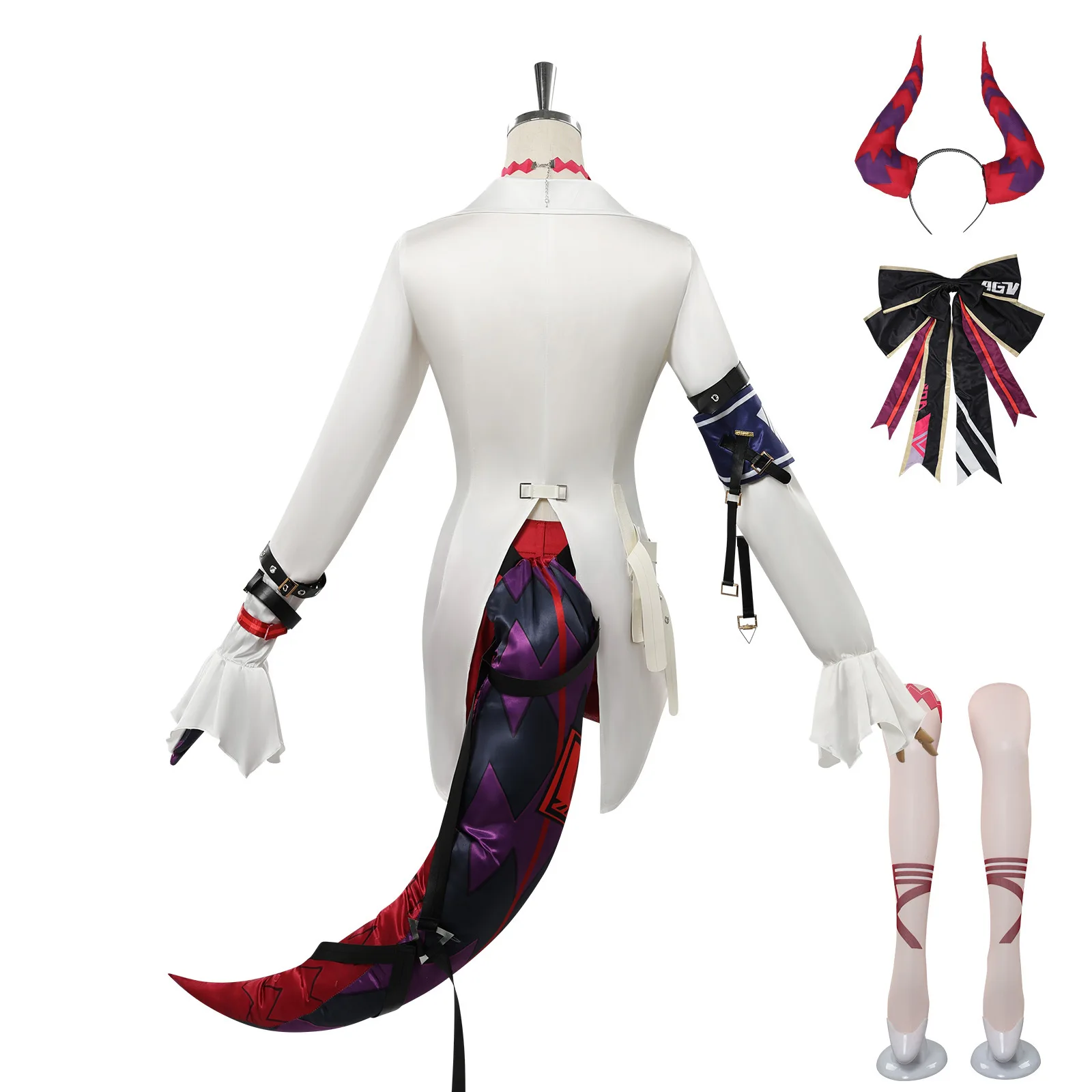 NTE Neverness to Everness Shinku Cosplay Outfit Full Set with Wig Horn Tail Halloween Party Cos Costume for Women view 4