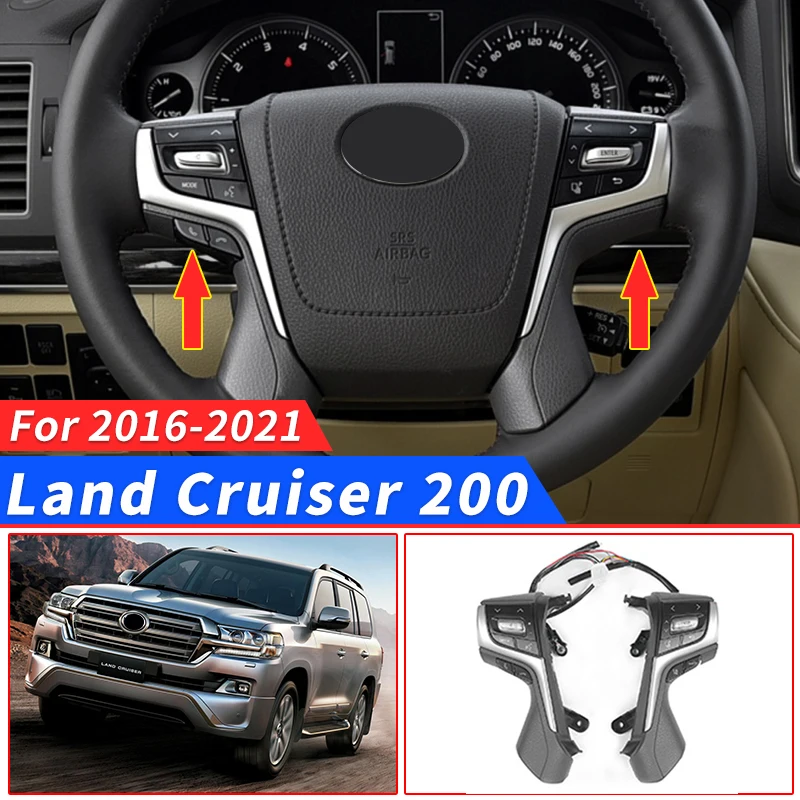 

Applicable to 2016-2021 Toyota Land Cruiser 200 Steering Wheel Buttons Modified LC200 Audio Control Button Accessories