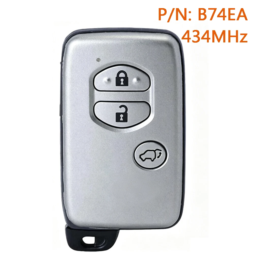 KEYECU 434MHz FCC: B74EA Smart Remote Key Fob for Toyota Pardo 2010 2011 2012 2013 2014 2015 2016 2017 4D P1 98 Chip 89904-60540