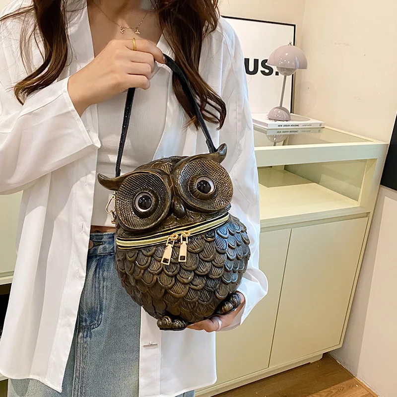 Owl shaped crossbody bag for women, cute handbag, animal shape shoulder bag