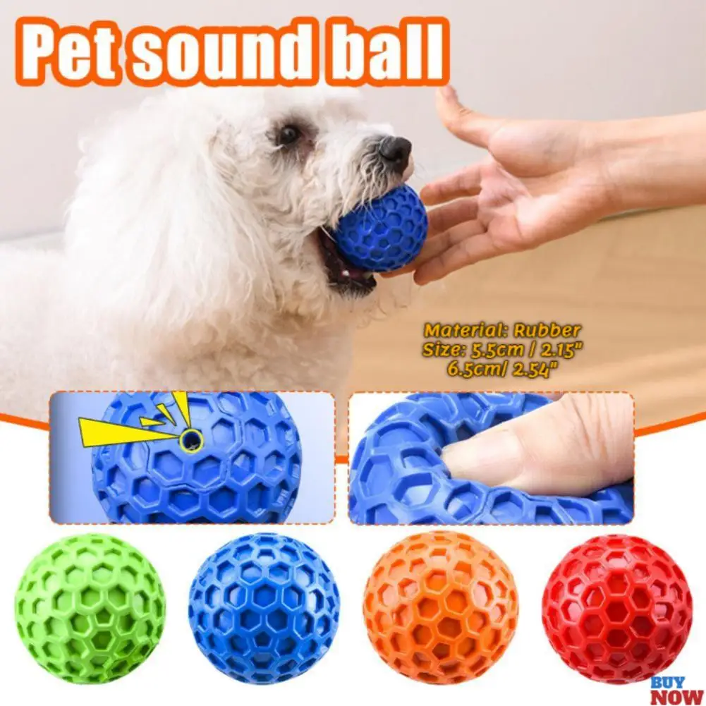 NEW Dog Toys Bite Resistant Interactive Throwing Sound Honeycomb Balls Natural Rubber Teething Clean Teeth Toys Pet Products