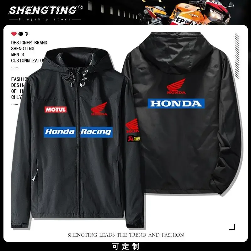 

Мужская ветрозащитная куртка для гонок на мотоциклах Honda Racing, осенне-зимнее пальто, велосипедное командное снаряжение для мужчин
