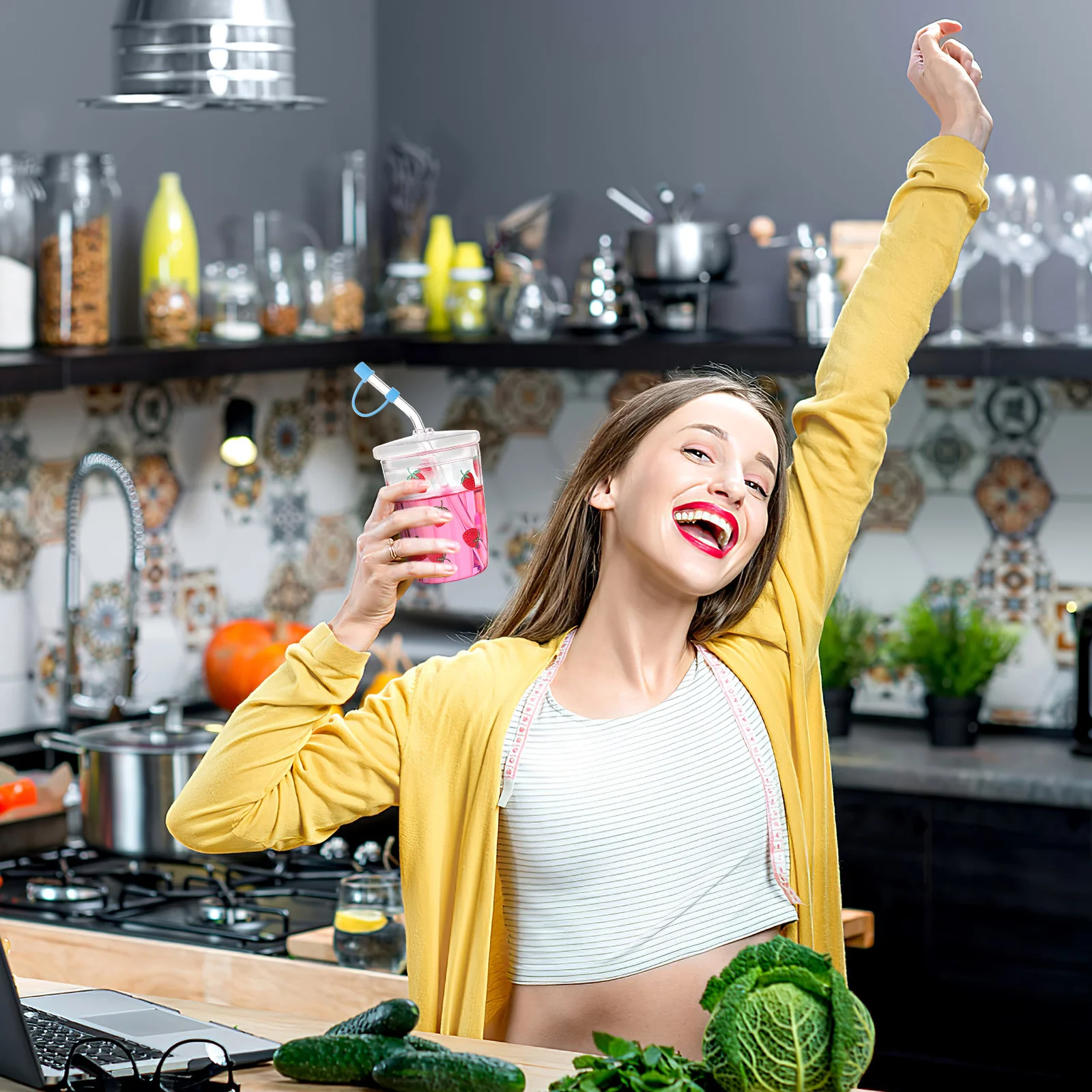 

10Pcs Silicone Straw Covers Cap Reusable Straw Plugs for Tumbler Juice Smoothie Straws Easy to Clean Multiple Colors