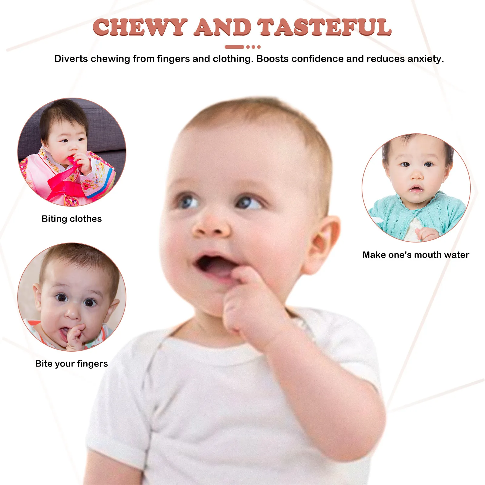 

Силиконовое ожерелье-прорезыватель для младенцев, жевательный кулон для облегчения прорезывания зубов, сенсорный прорезыватель для малышей, для детей с аутизмом, для удовлетворения потребностей в жевании