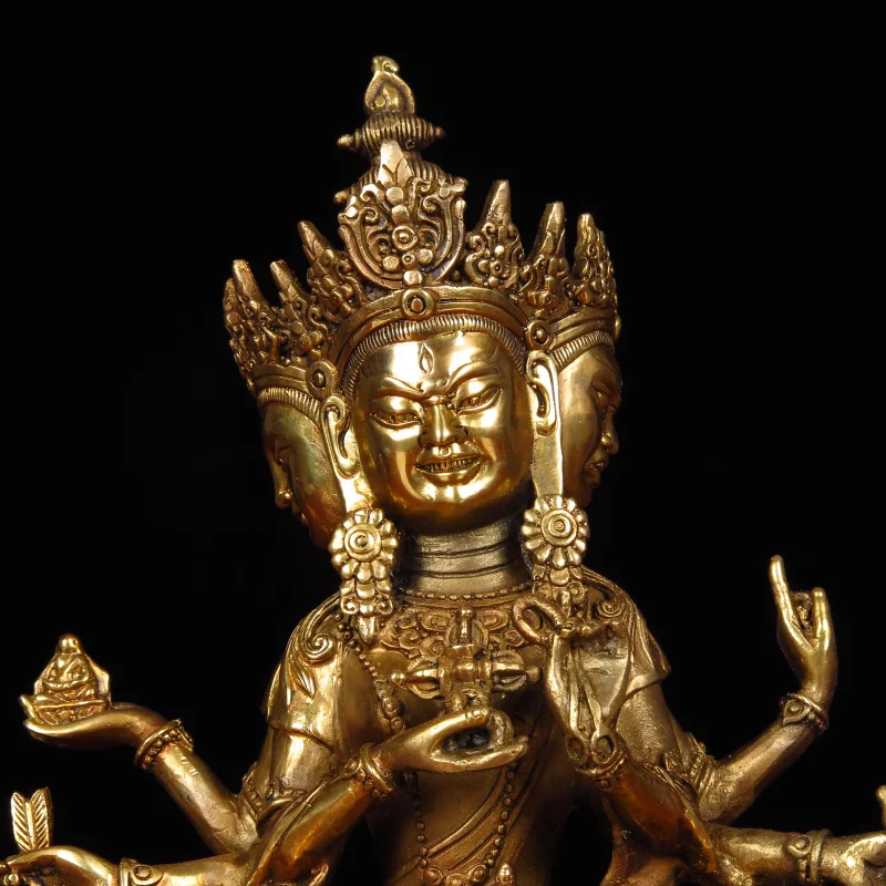 Tantra Tibetan Buddha Brass Ushnisha Vijaya Copper Buddha Statue Home Serving Buddha Statue 7-Inch Honor Buddha Mother