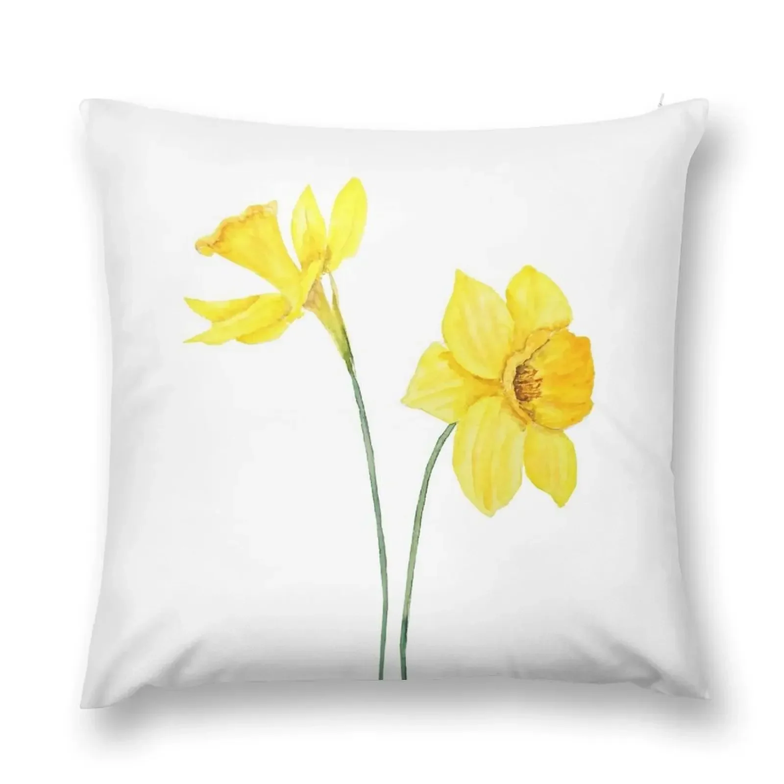 

yellow daffodils watercolor painting Throw Pillow home decor items Cushion Cover For Sofa pillow