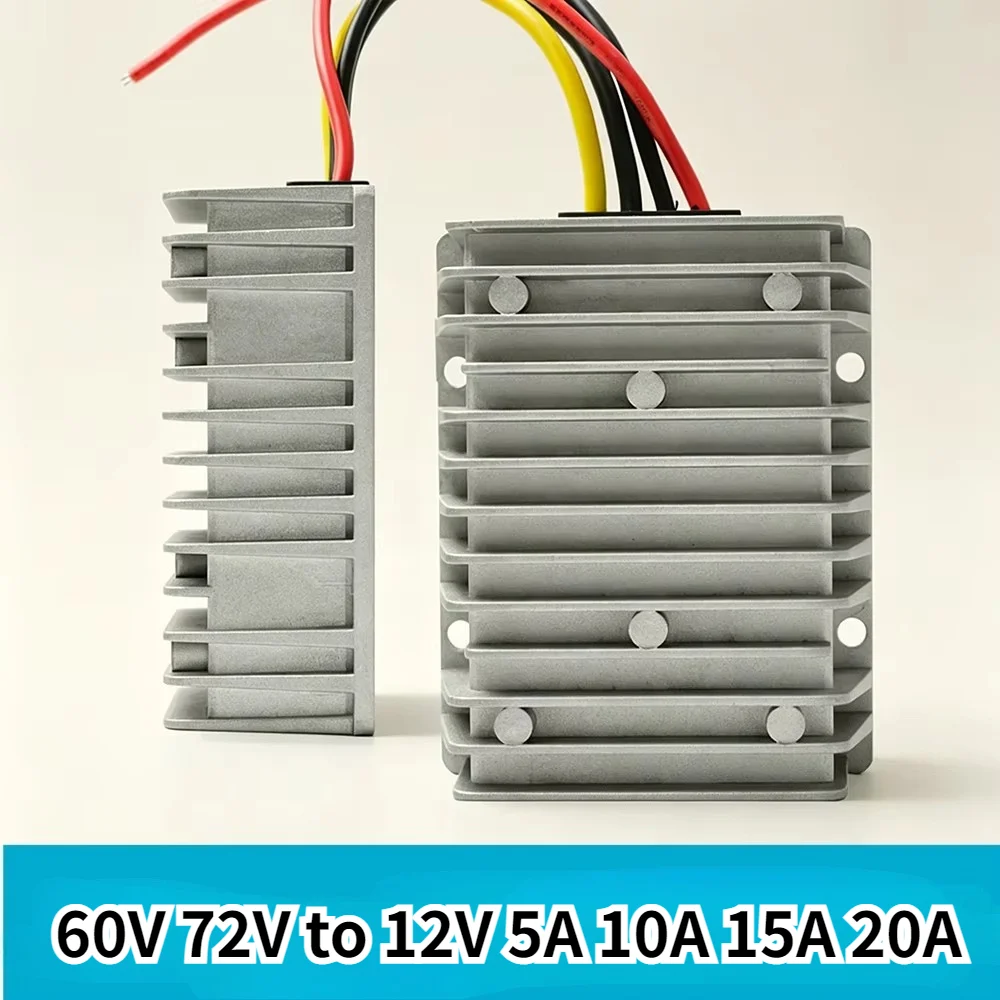 DC/DC Regulator 60V 72V Step Down to 12V 5A 10A 15A 20A Waterproof Converter Power Supply Module Buck Transformer for Golf Cart