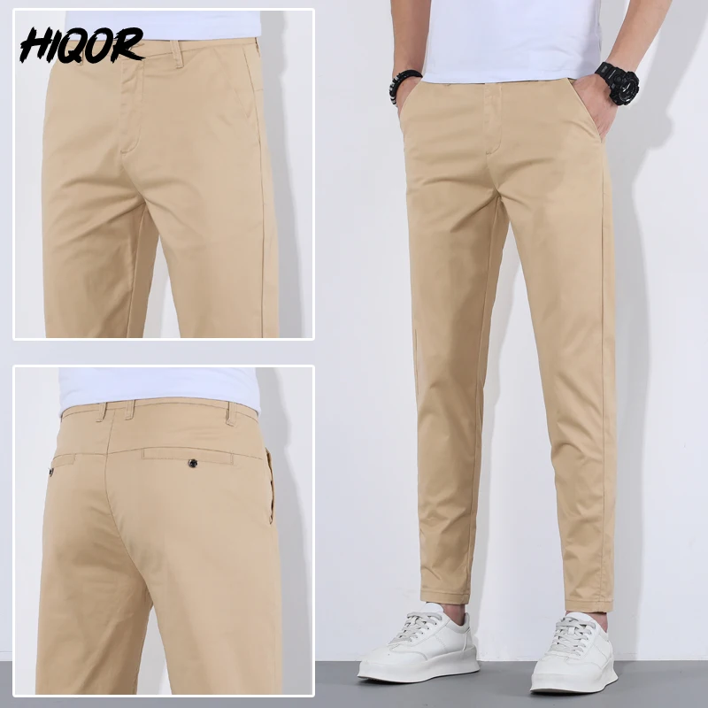 HIQOR Man Pants 9 Colors Mens Casual Long Pants Summer Thin Cotton Trousers For Men Breathable Streetwear Fashion Men\'s Clothing