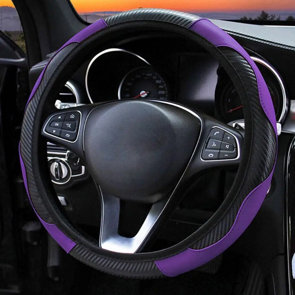 Universal Leather Car Steering Wheel Cover For Renault Megane 2/3 Captur Clio Scenic Duster Kudjar Triber Auto Accessories K3L3