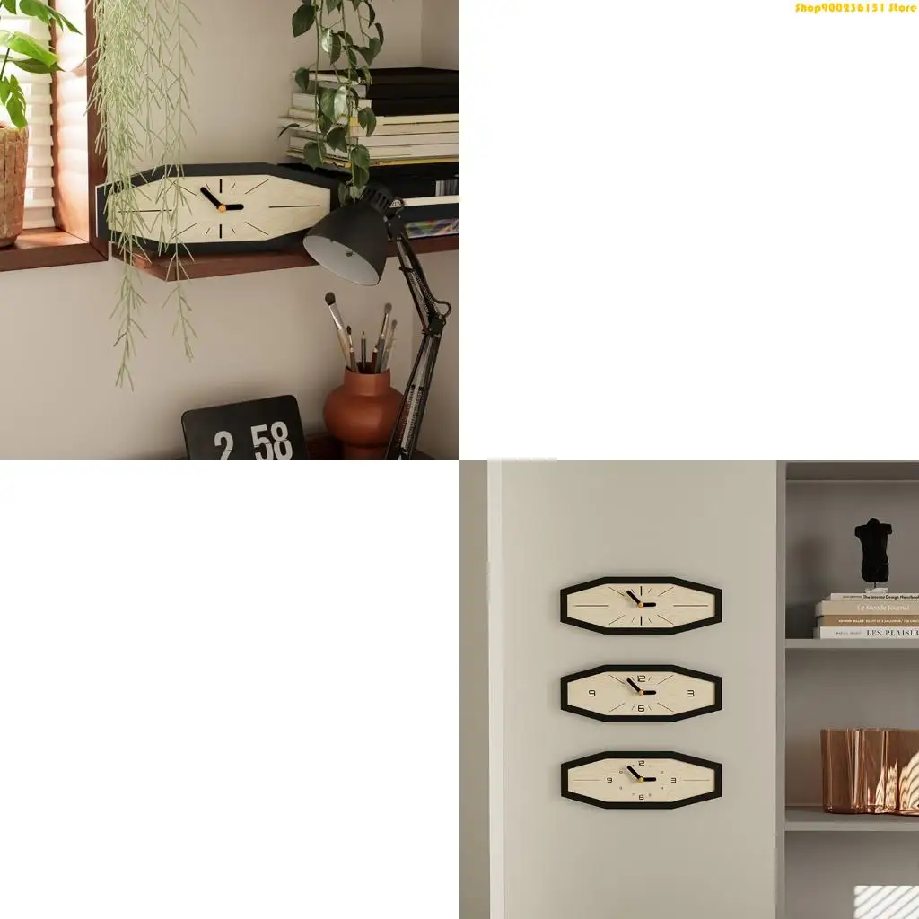 G92C Contemporary Wall Clock highlighting Quiet Mechanism And Natural Finish For Living Space Bedroom Office Enhancement