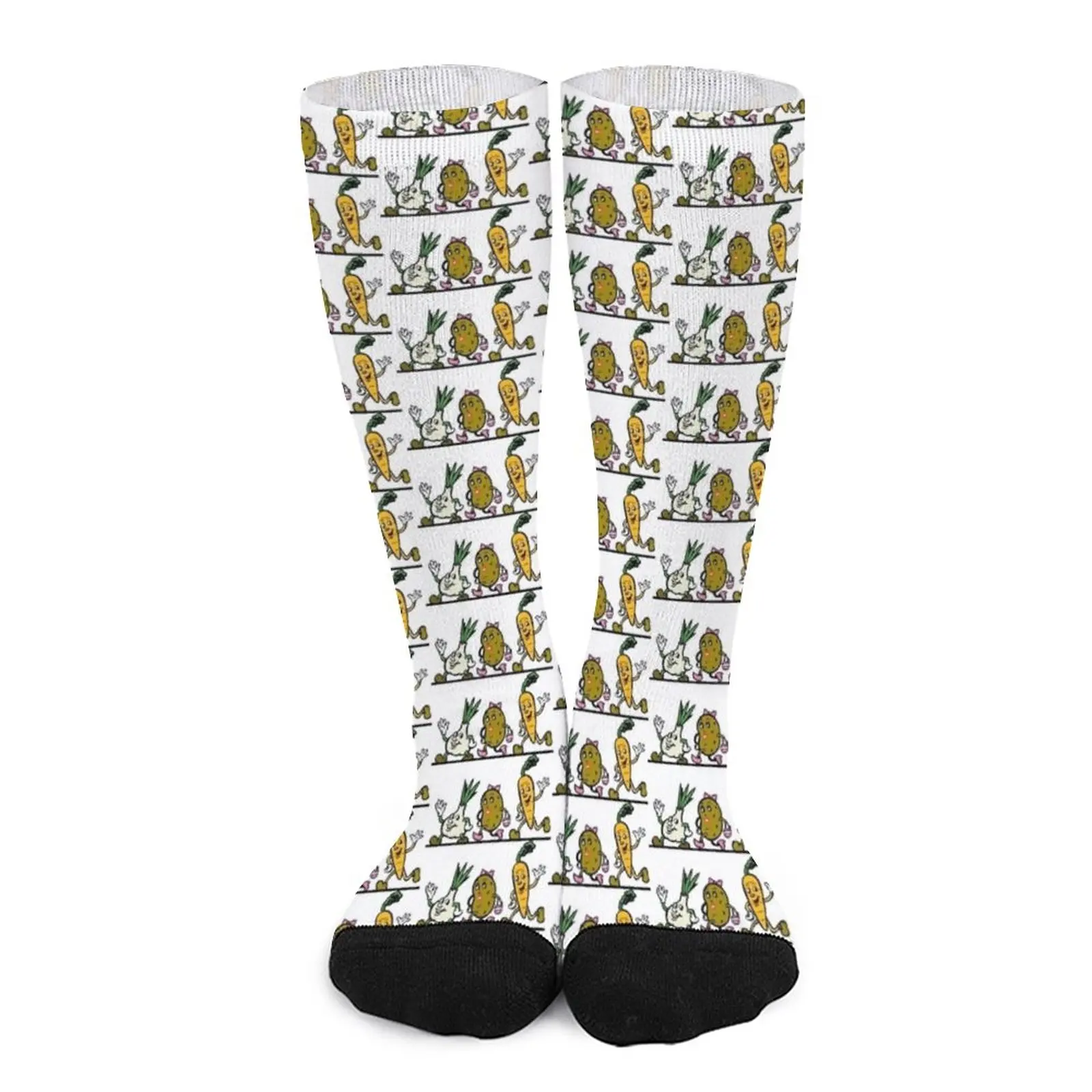 Vegetable friends vegan life design Socks sports stockings man retro Cartoon characters socks Wholesale