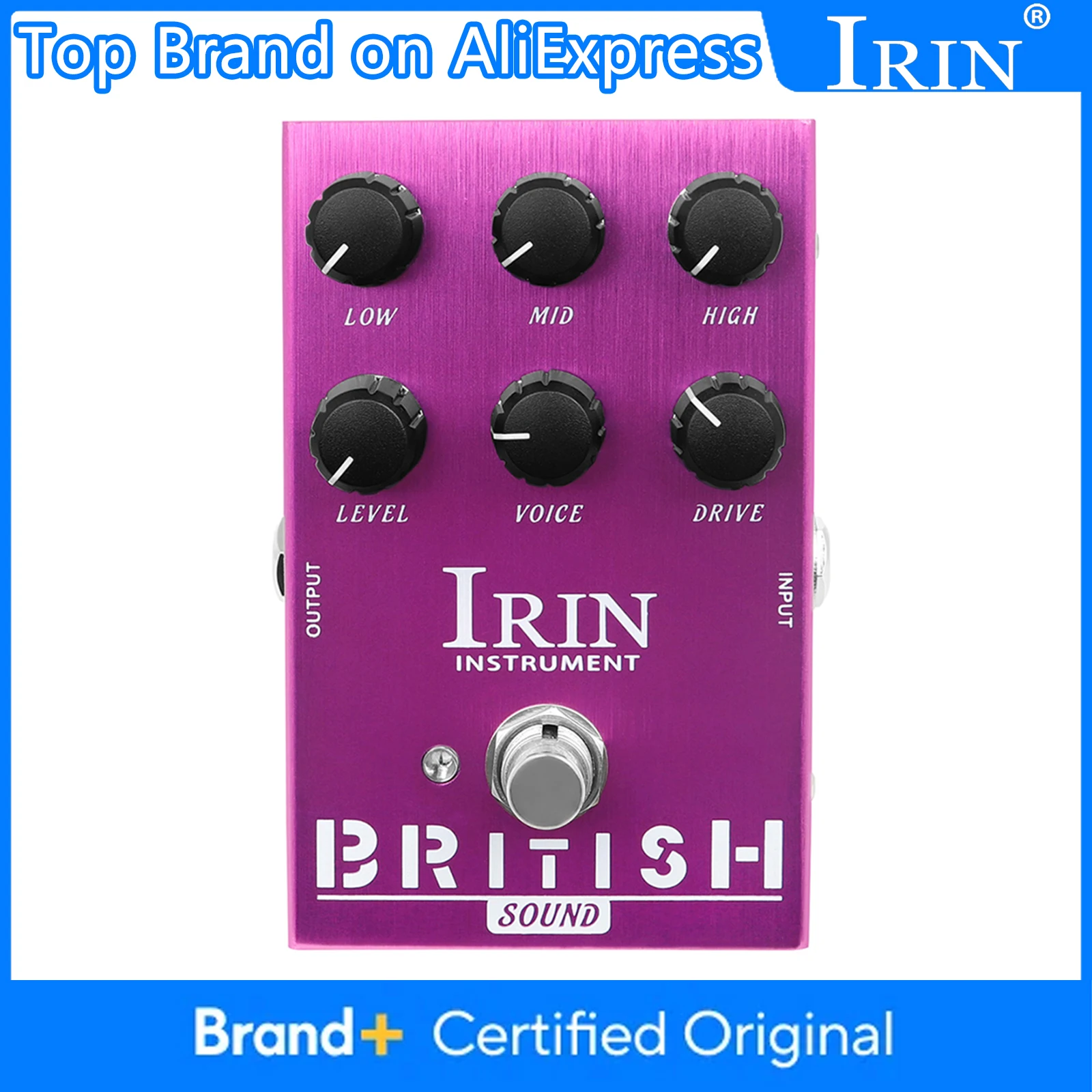 IRIN AN-31 British Sound Rock Amp Simulator Pedal de efecto de guitarra Brit-Rock Era BluesBreaker Pedal Overdrive para guitarra eléctrica