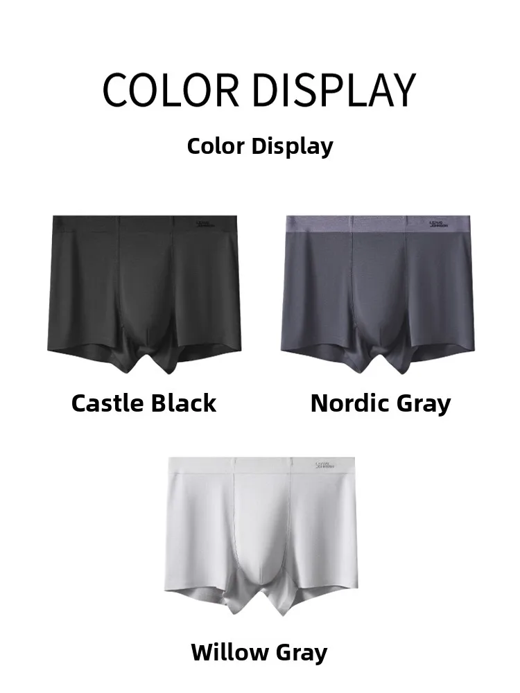 Ultra-Thin Modal Briefs 3-Pack Leavo Johnson Luxury Seamless Boxer Shorts Breathable Comfortable Men's Mid-Waist Underwear