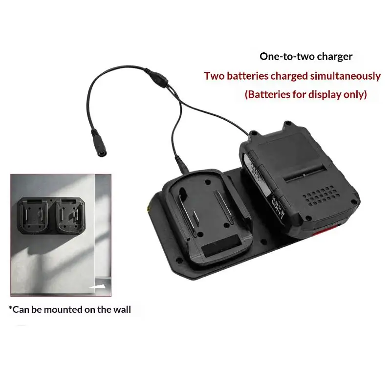 Dual Battery Adapter for 18V Battery 1 Set Double Power Output Holder Stable Performance for Power Tool DIY Projects
