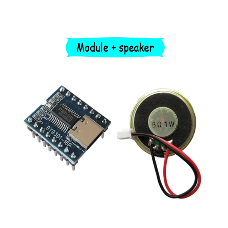 1PCS Serial port voice module MP3 chip audio player board with interchangeable sound broadcast prompt BY9301-16P