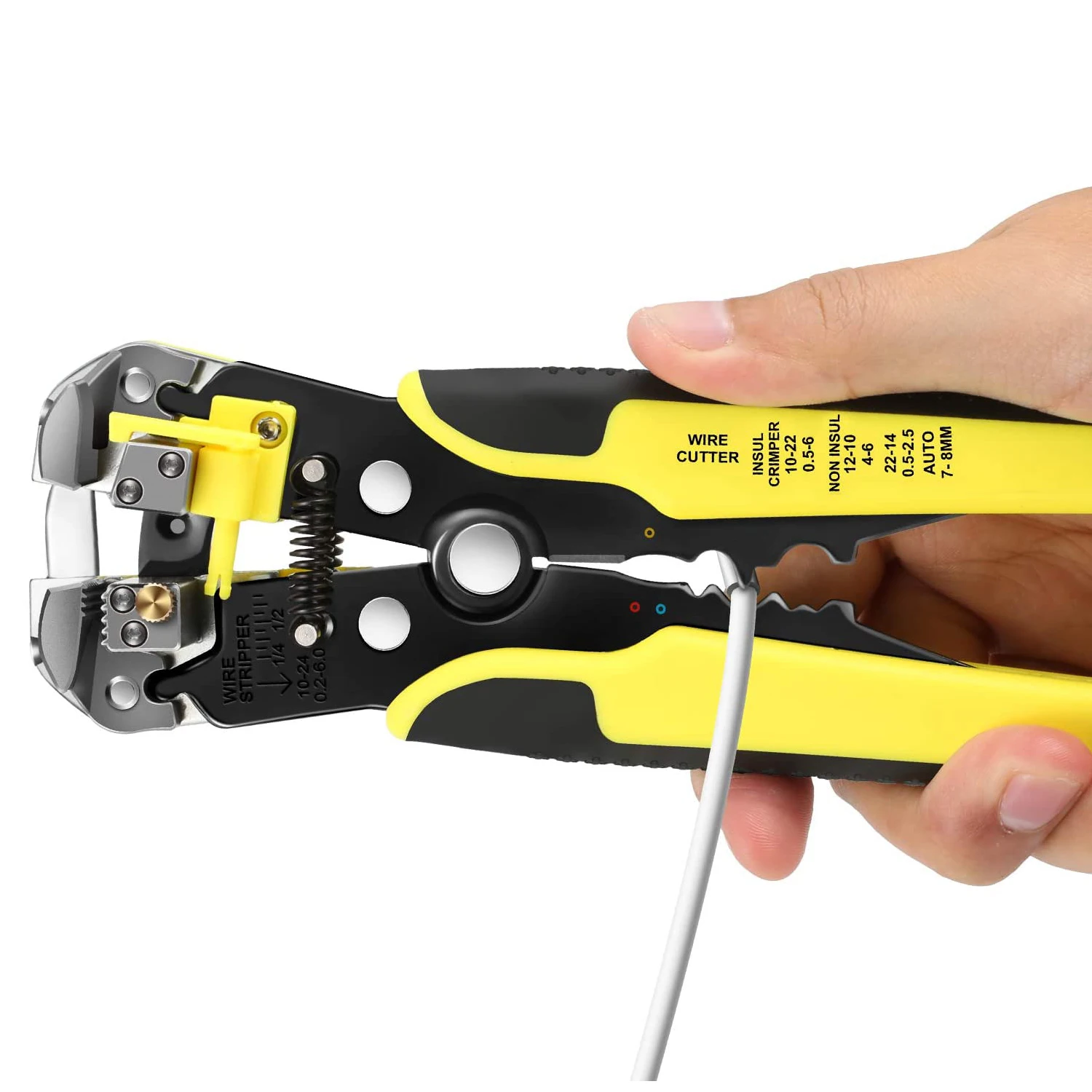 Alicate Pelacables automático, herramienta 3 en 1 para pelado de cables, corte y prensado, calibre 24-10AW/34-3/0,2-6mm