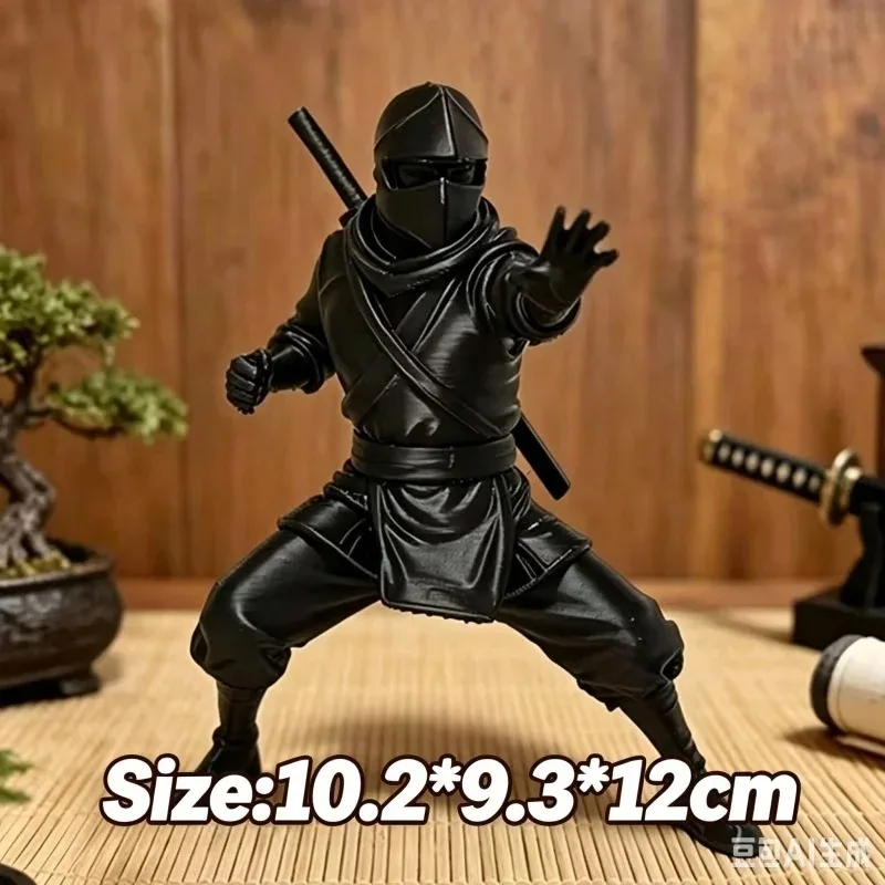 3D Printed Ninja Figurine Living Room Desktop Decor Japanese Assassin Statue Creative Action Figure Tabletop Ornament Gift
