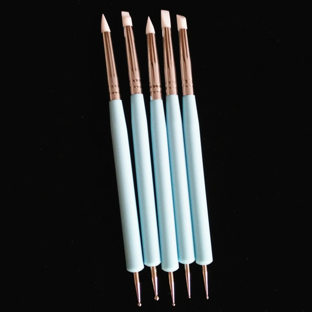 

5pcs Cake Sculpting Pen 14.7Cm Double-Ended Silicone Tips Clay Tools For Polymer Clay Modeling Painting Manicure Dotting Tools