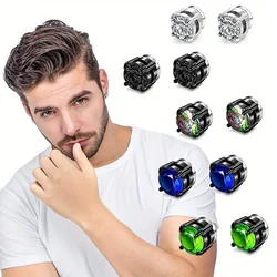 1 Pairs Magnetic Stud Earrings for Men Women, Stainless Steel Non-Piercing Ear Clip on Cheater Fake Ear Gauges Fashion Jewelry