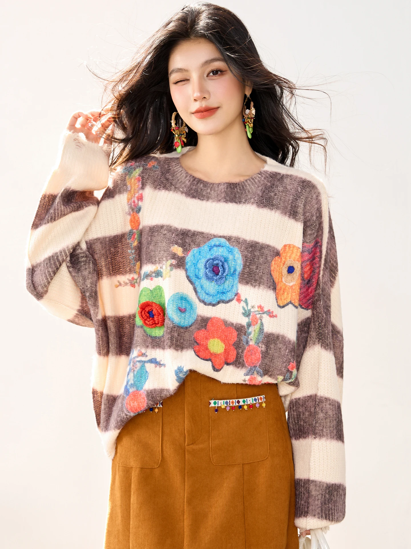 

Korean-Style Casual Versatile Youthful And Slimming Knitted Sweater 2026 Spring And Autumn New Fashion