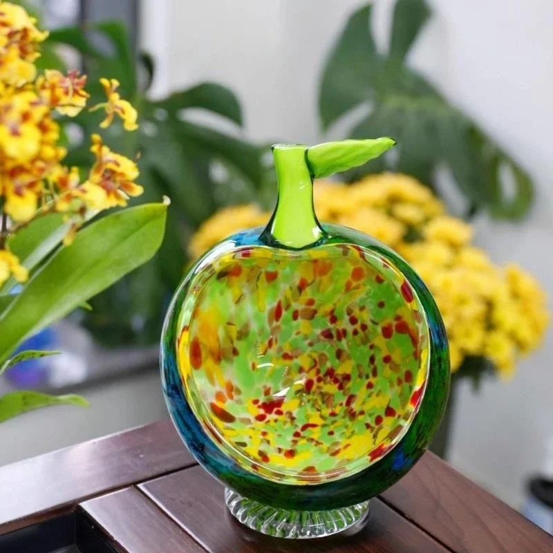 Apple bowl glazed storage, ornament key candy, entrance living room decoration, niche design