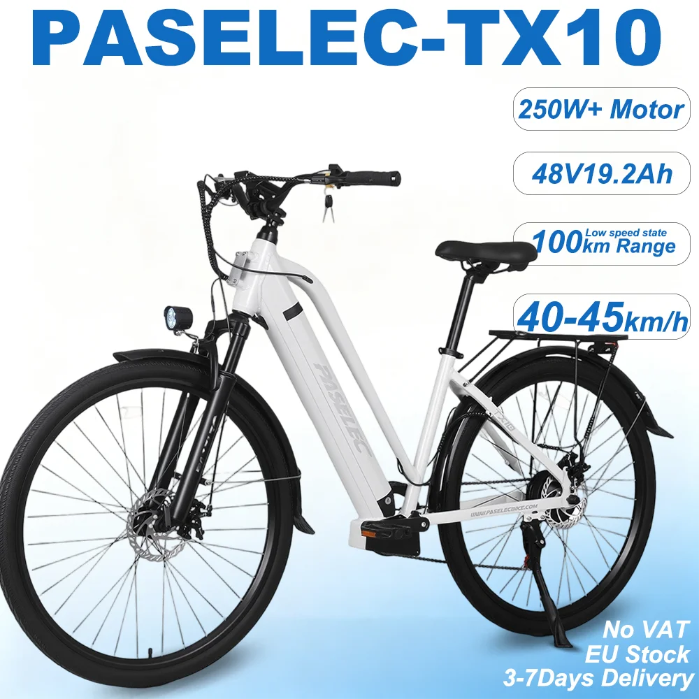Elektrofahrrad Paselec TX10 48V19.2Ah 100km Reichweite 29 Zoll Reifen, herausnehmbarer Akku, abschließbare Vorderradgabel, für Stadtstraßen, Pendeln, Jugendliche, Erwachsene