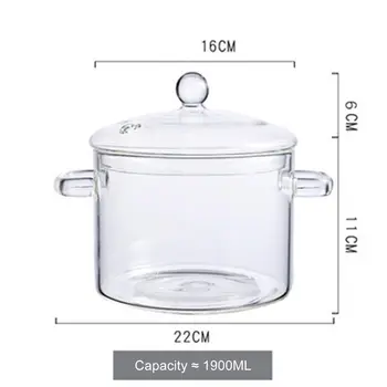 玻璃湯鍋帶蓋防塵燉鍋帶把手,適用於煮拉麵、燕麥粥和其他菜餚,美國發貨 12 最佳銷售 可愛的小盆 - №11