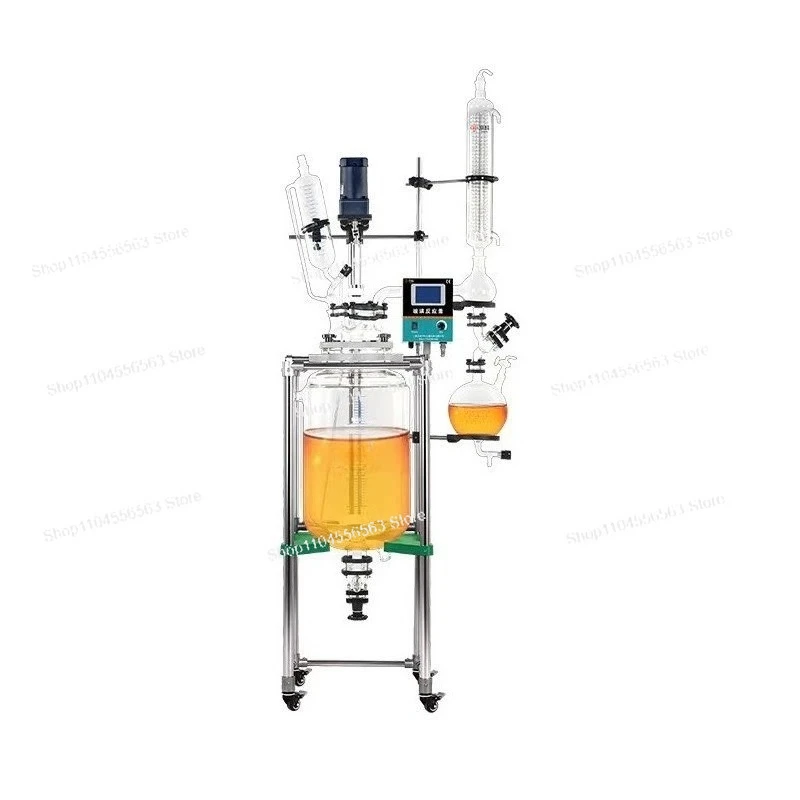 Double Layer Glass Reactor, 2L-100L Jacketed Lab Stirring Vessel