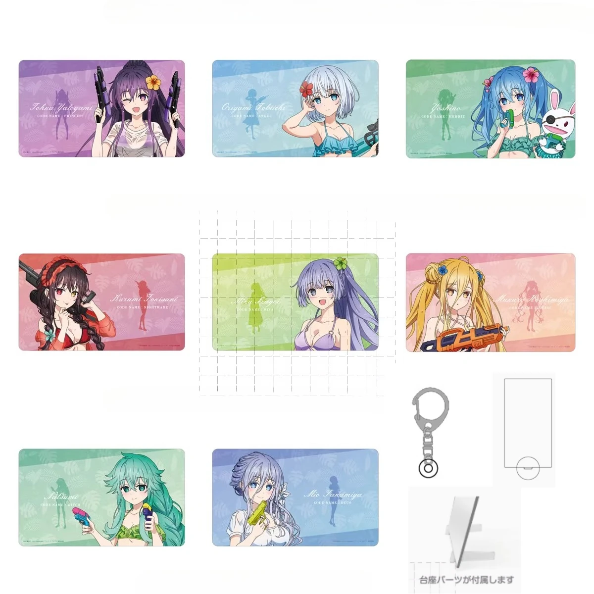 

Game Origami Tobiichi Tokisaki Kurumi Kotori Itsuka Yatogami Tohka Acrylic Stand Figure Doll Anime Keychain Cosplay Toy Gift