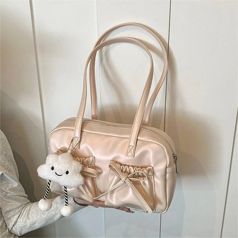 South Korea 2025 popular large This Year's Popular Boston Bag Women  Capaci Casual Shoulder Underarm Bag Design Sense Pillow Bag