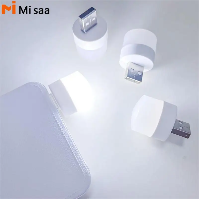 Book Lights Mini Led Usb Small Round Reading Rechargeable Night Light Power Bank Charging Desk Lamp Bulb Desk