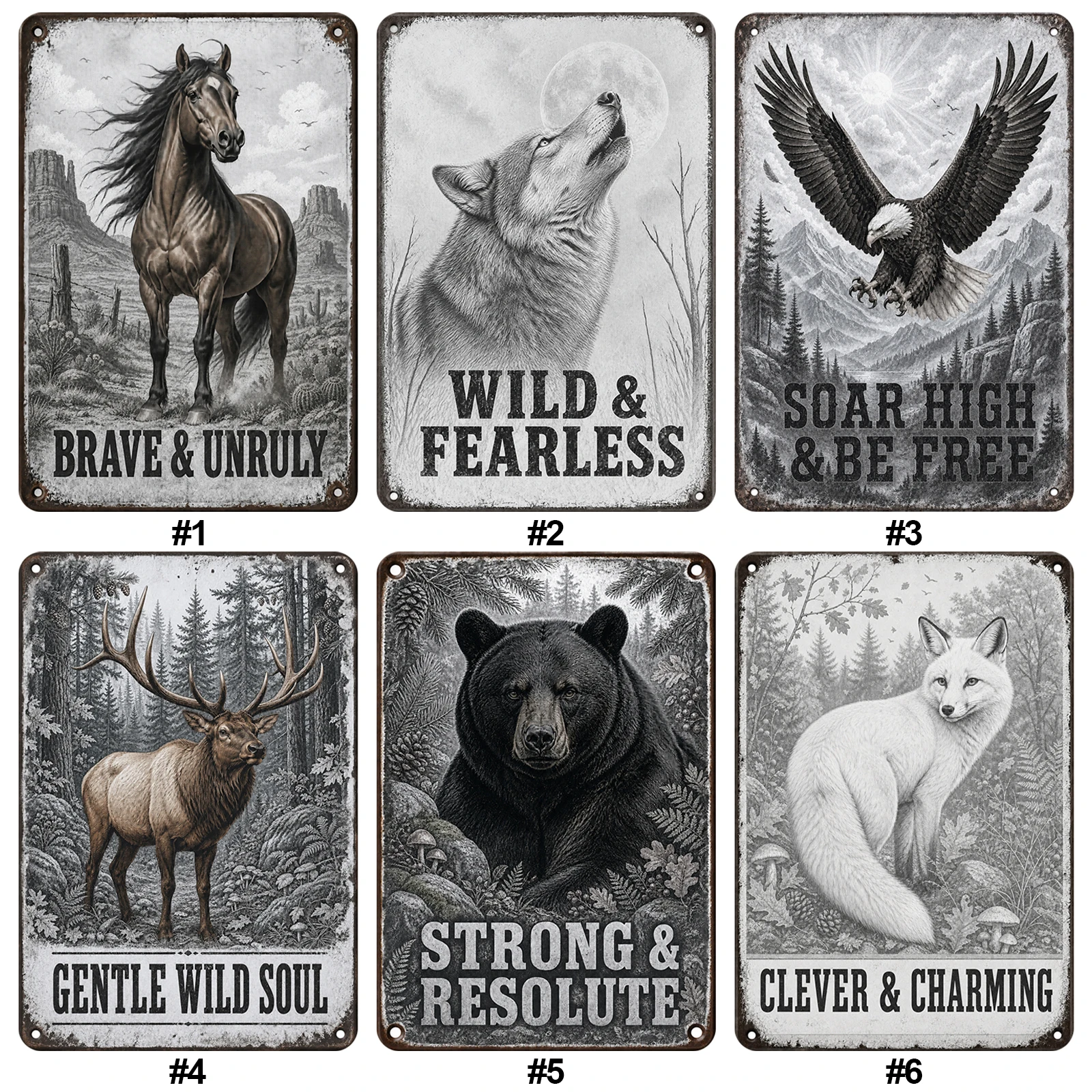 Retro Metal Tin Wall Plaque Animal Theme 20x30cm Waterproof Anti-Glare Pre-Drilled Home Bar Cafe Garden Sign - view 2