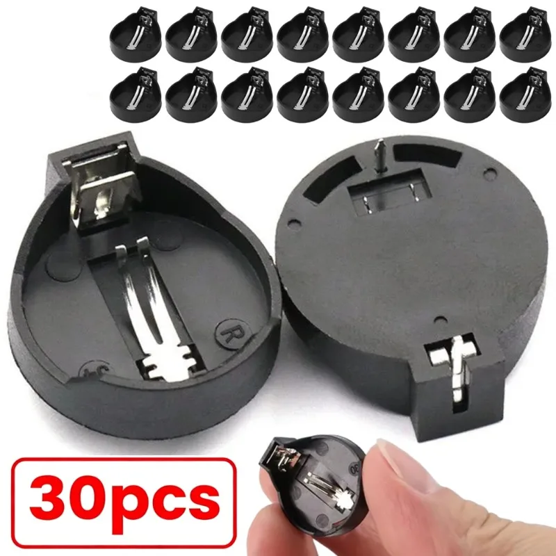 30/20/10PCS Button Battery Holder BS-2450 Pin BS-2450-2 Battery Holder Box CR2430 Universal Horizontal Battery Stand CR2450