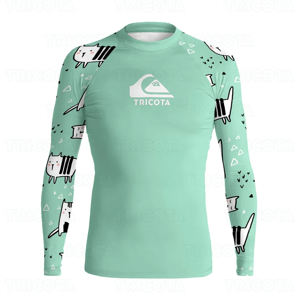 TRICOTA Surfing Shirts Men Professional Long Sleeve Surf T-Shirts Beach Rash Guard UV Protection Swimwear UPF+50 Diving Clothes