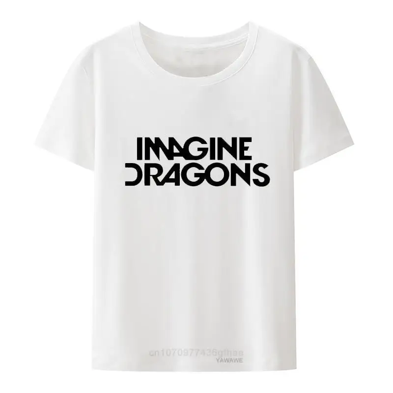 IMAGINE DRAGONS Pok Harajuku T Shirt Men Letters Print Casual Rock Band Street Wear Tee Pattern Loose Camiseta Hombre T-shirts