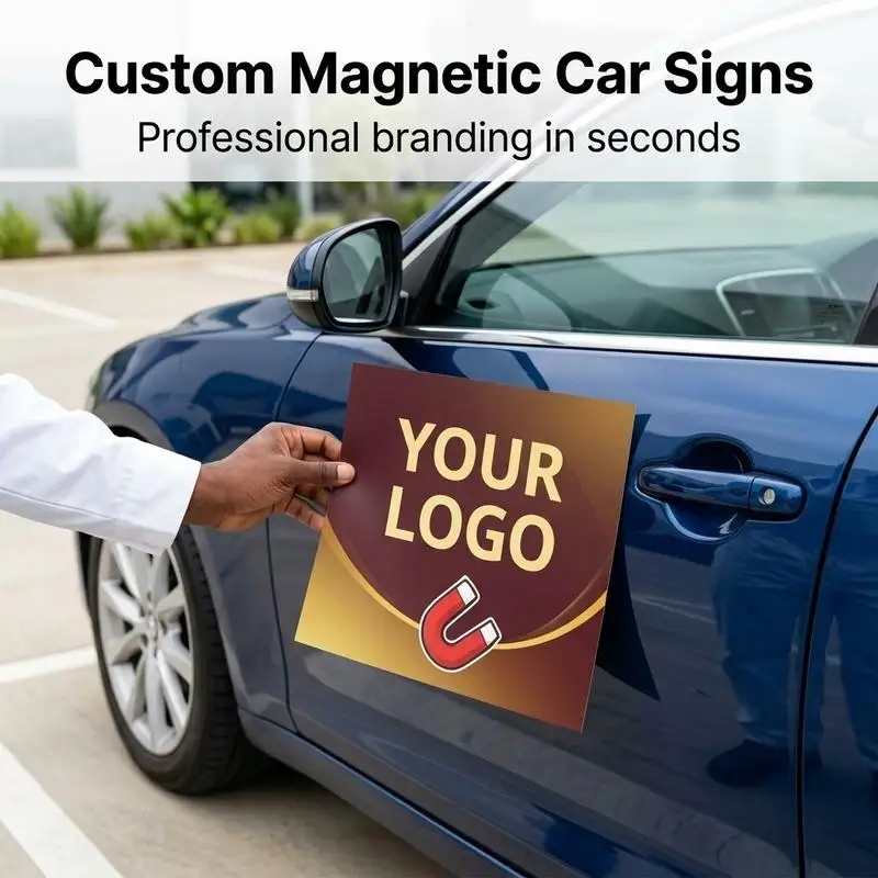 Aimant de voiture à motif personnalisé, durable, professionnel, pour publicité sur véhicule, matériau magnétique léger pour entreprises et mariages