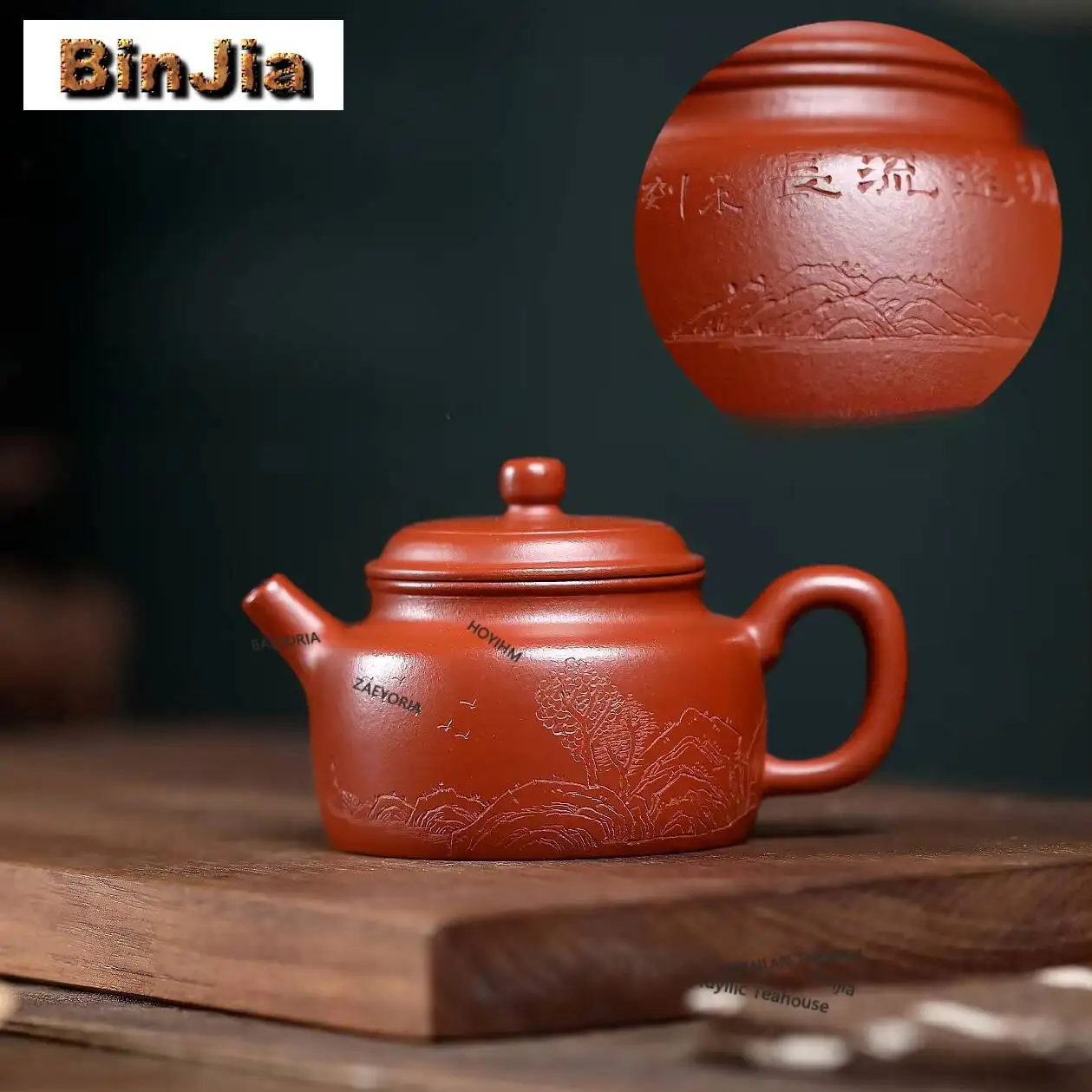 100ml Classic Yixing Purple Clay Teapots Handmade Landscape Dezhong Pot Raw Ore Zhu Mud Kettle Chinese Zisha Tea Set Ornaments