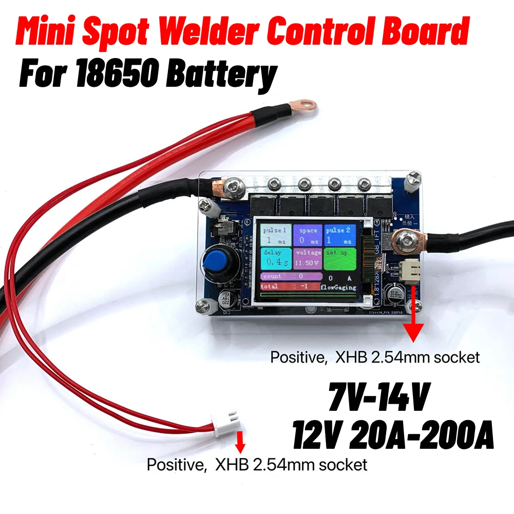 Mini Spot Welder Control Board 7-14V Portable Spot Welding Machine Digital Display Adjustable Spot Welder DIY 18650 Battery Pack