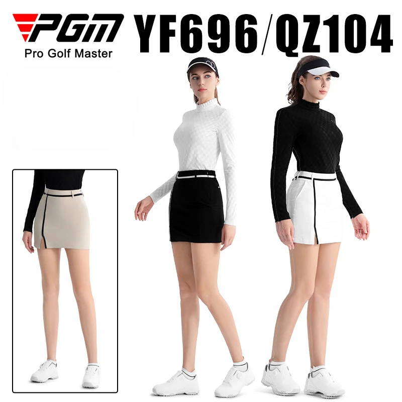 PGM Golf Women's Short Skirt Fashion Outdoor Golf Clothing Sports All-match Pencil Skorts Lady High Waist Split Hip Skirt QZ104