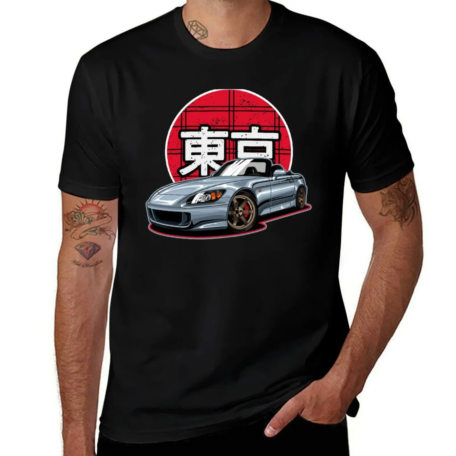 S2000 S2K JDM Tokyo Tuner Stance TE37 T-Shirt animal prinfor boys oversized graphic tee Men's clothing