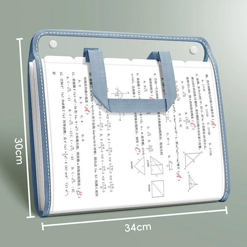 File Bag Portable Large Capacity Transparent Waterproof Hand-held Folder File Pocket Office Supplies Expandable File Storage Bag