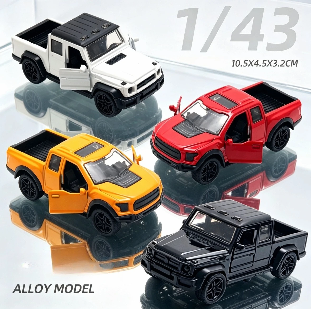1:43 Alloy Car Model Two Doors Off-Road Boy Car Pull Back Ornament Doll Machine Home Decoration Hobby Collection