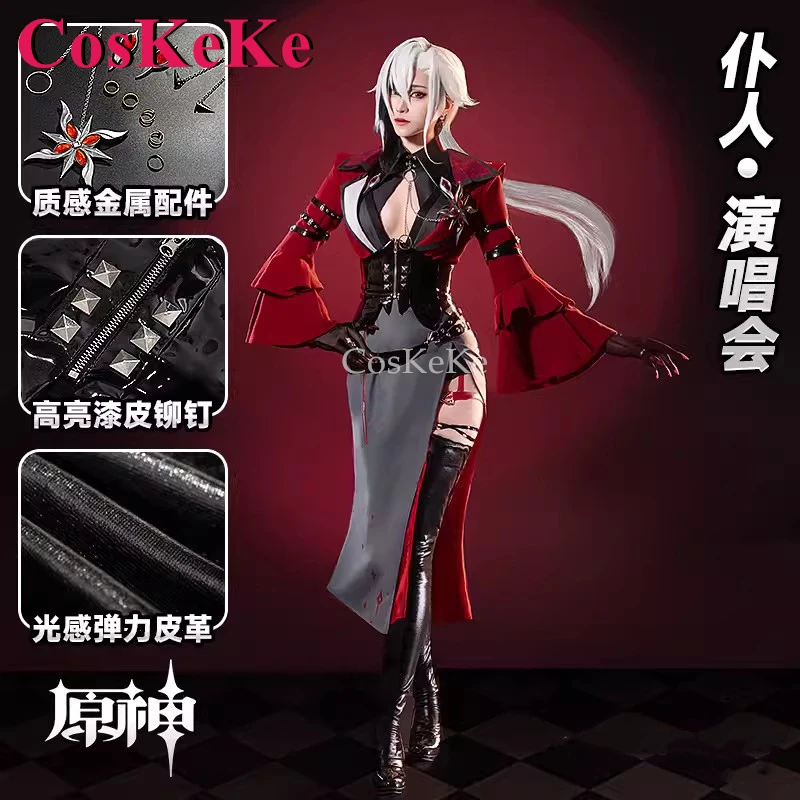 

CosKeKe Arlecchino Cosplay Game Genshin Impact Costume Concert Fashion Uniforms Dress Activity Party Role Play Clothing S-3XL