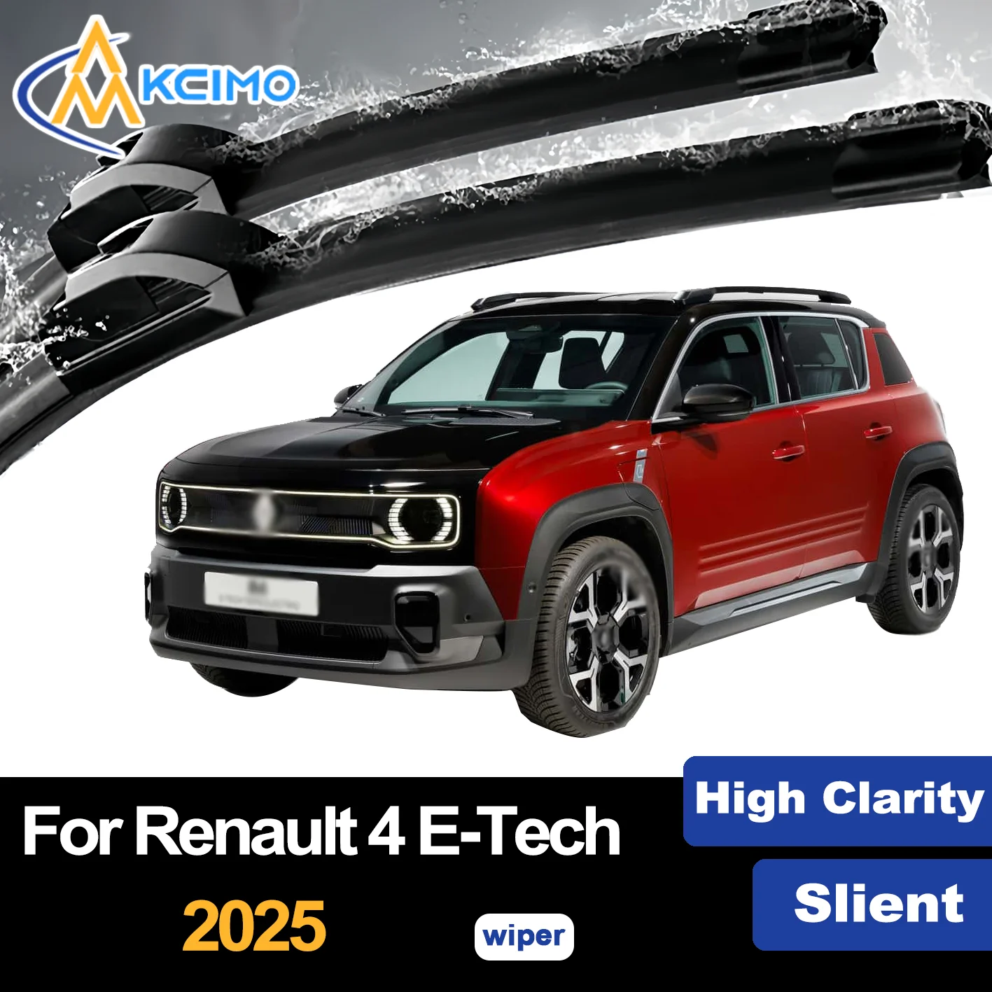 

For Renault 4 E-Tech 2025 Premium Durable Slient Front Wiper Blades Car Windscreen Windshield Window Wiper Accessories