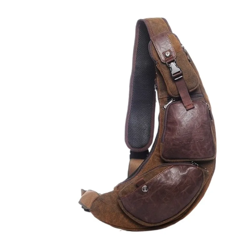 

Men Cross Body Backpack Sling Chest Bag Sport Military Tactical Half Moon Rider Travel Climb Canvas Male Messenger Shoulder Bag