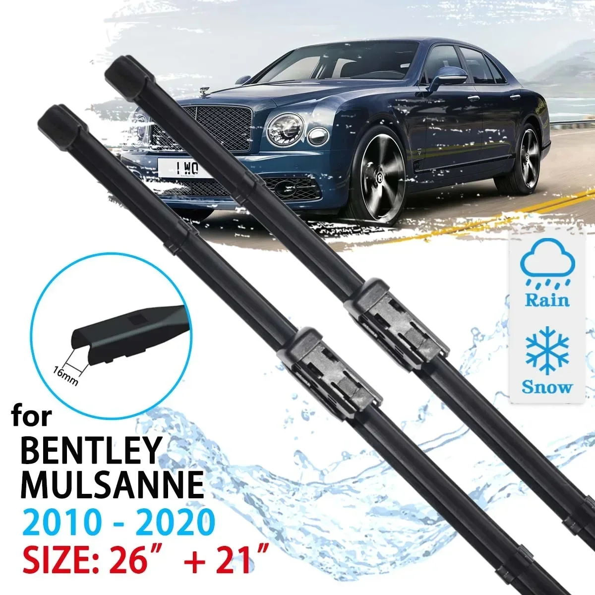 For Bentley Mulsanne 2010~2020 Windscreen Windshield Accessories Window 2019 2018 2017 2016 2015 2014 2013 Car Front Wiper Blade