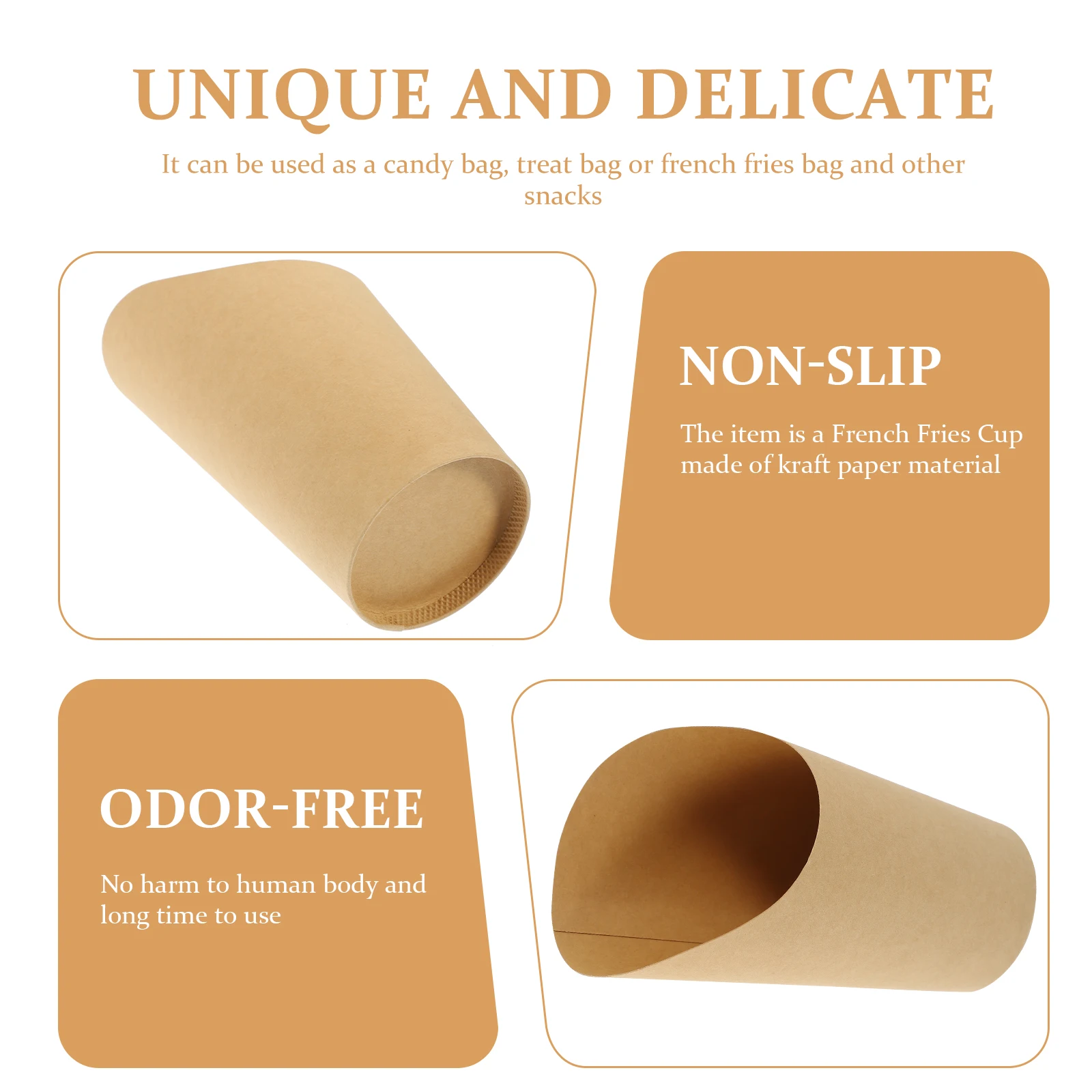 

100pcs Disposable French Fry Holders Holder Fried Chicken Wing Cups Take-Out Snack Boxes Charcuterie Cups Paper Snack Containers