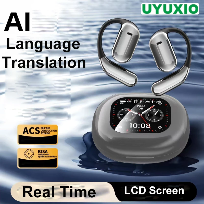 

Беспроводные наушники-переводчики UYUXIO BT 5.4 с ИИ, поддерживающие 144 языка, для бизнеса, с функцией перевода в реальном времени