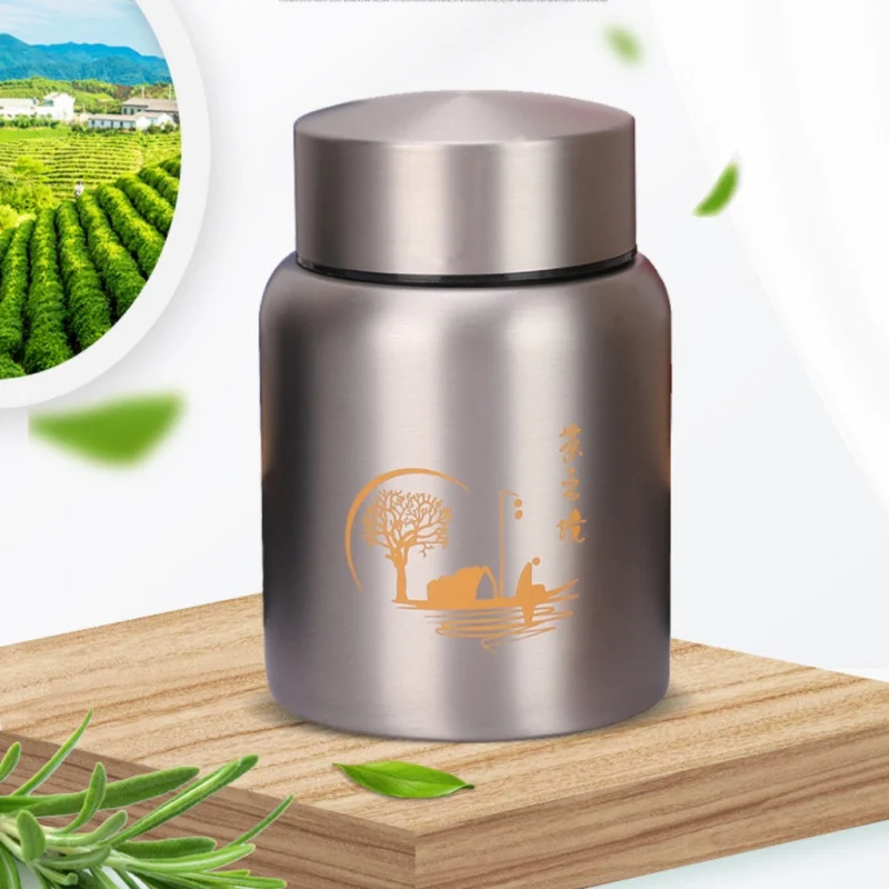 [ ] الغذاء الصف 201 الفولاذ المقاوم للصدأ الشاي جديد سميكة مختومة خزان مقاوم للرطوبة المحمولة